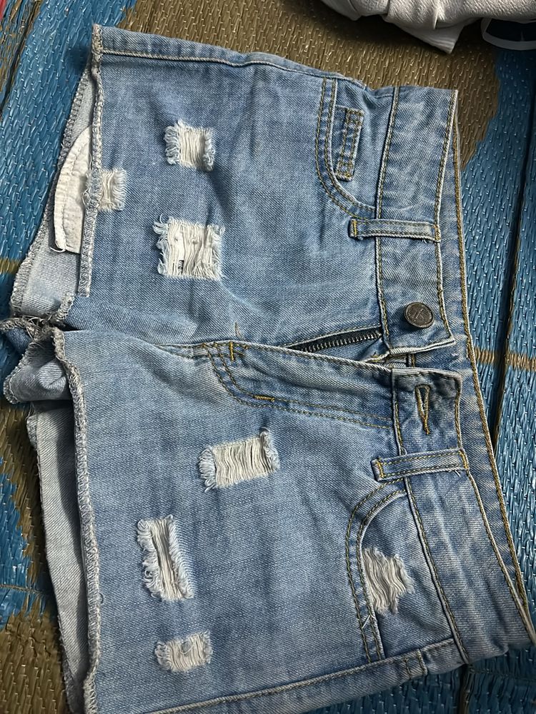 Denim Demezed Shorts