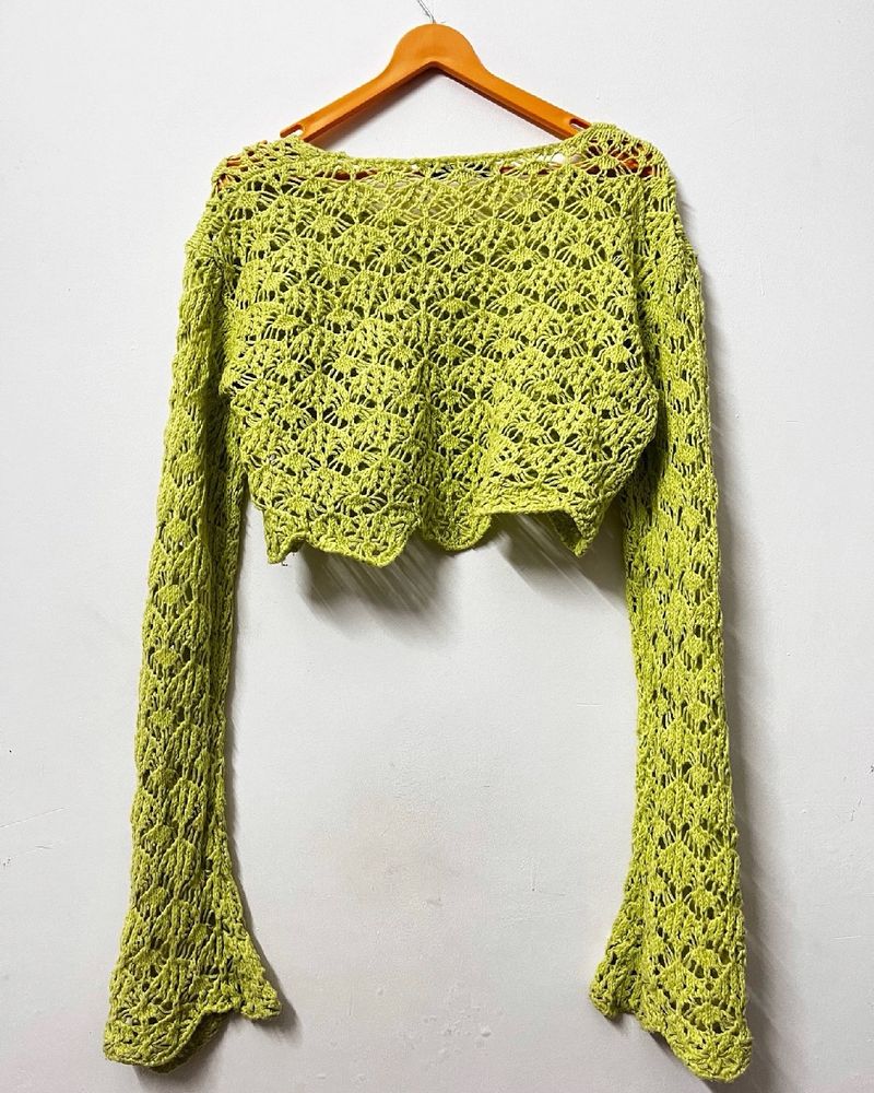 Zudio Crochet Green Top