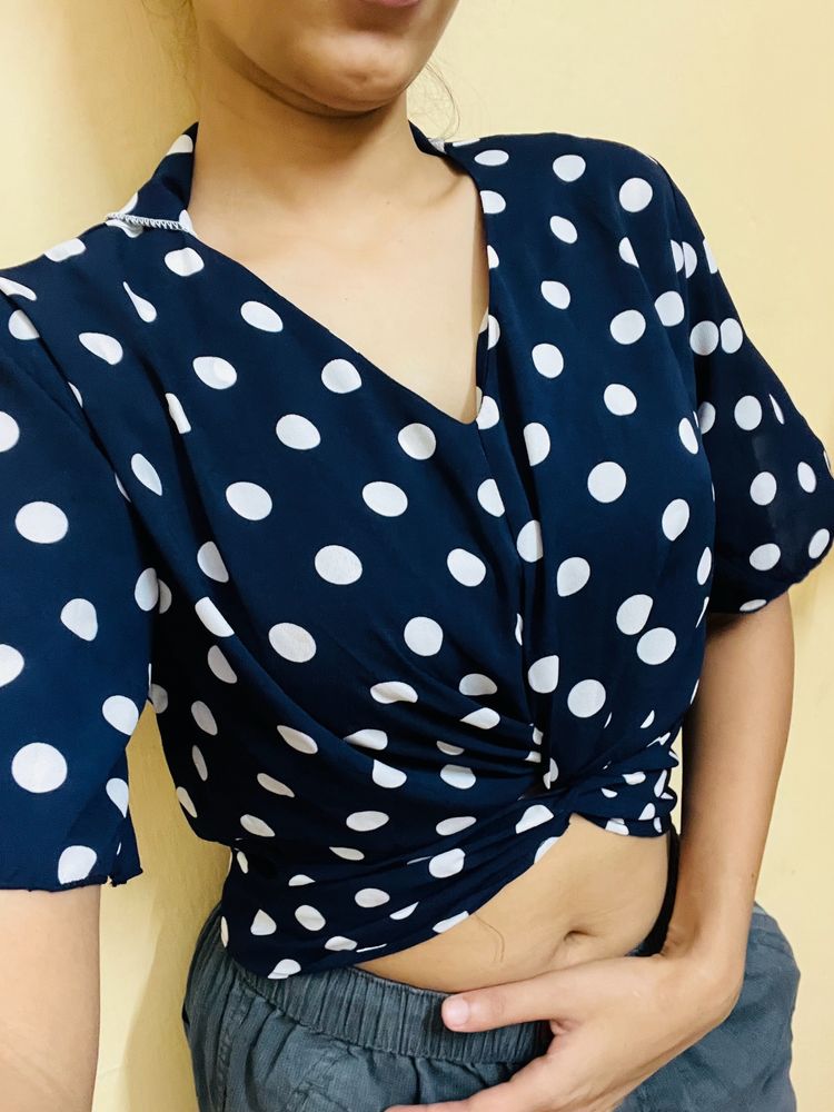 POLKA DOT CROP TOP