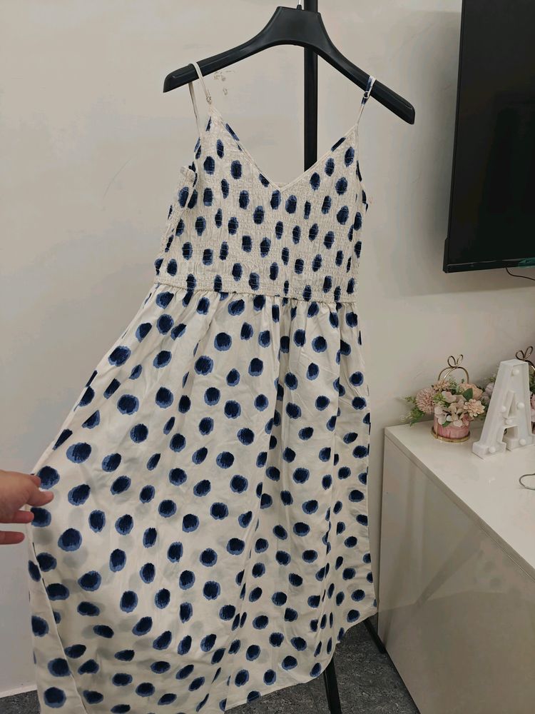 H&M White/Blue Dress