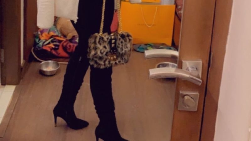 Leopard Print Fur Sling Bag