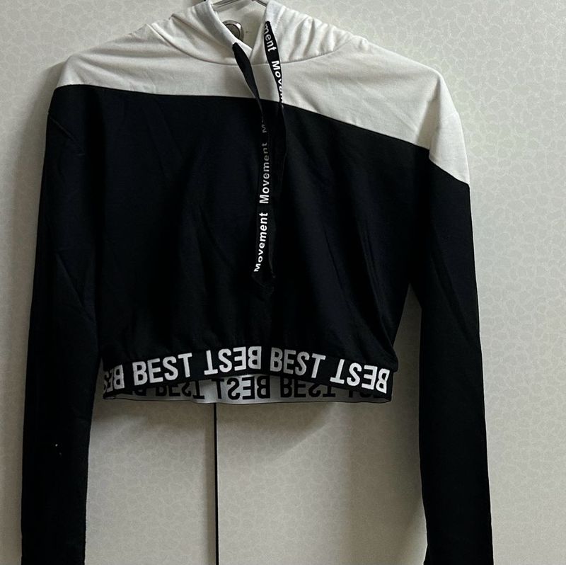 Women’s Black & White Coloured Hoodie