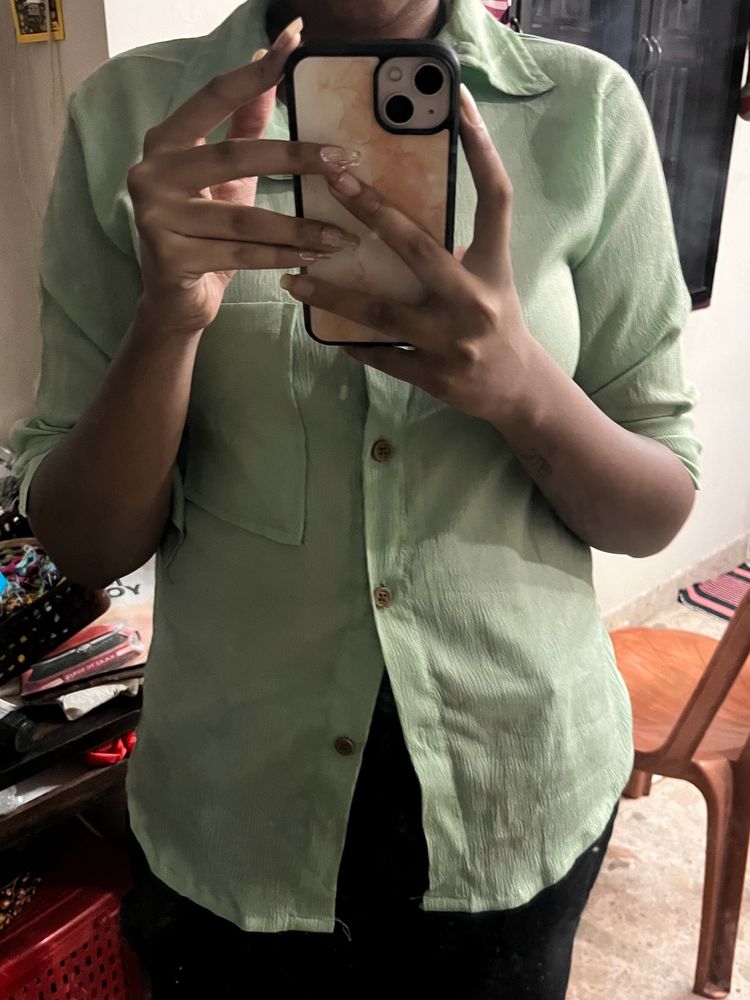 Green Textures Oversized Shirt