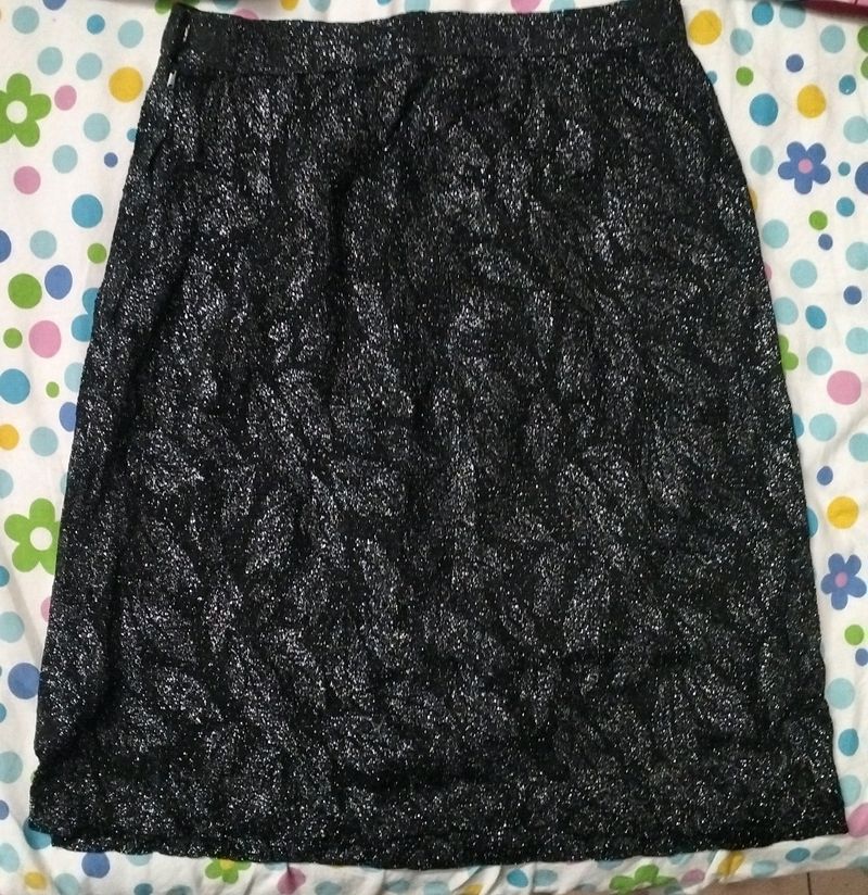 Black Shimmer Bodycon Skirt