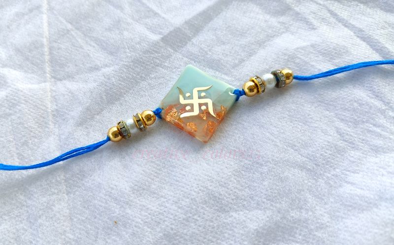 Pastel Blue Sathiya Resin Rakhi