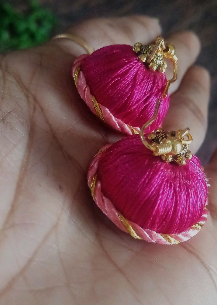 Homemade Silk Thread Earrings