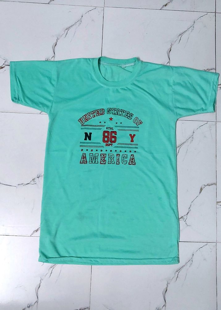 Sea Green T- Shirt For Boys