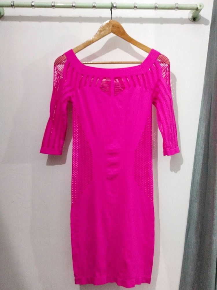 Magenta Colour Frock For Girls