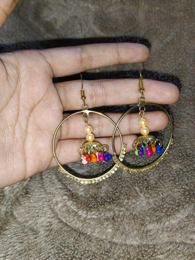 Golden Hoop Type Earings