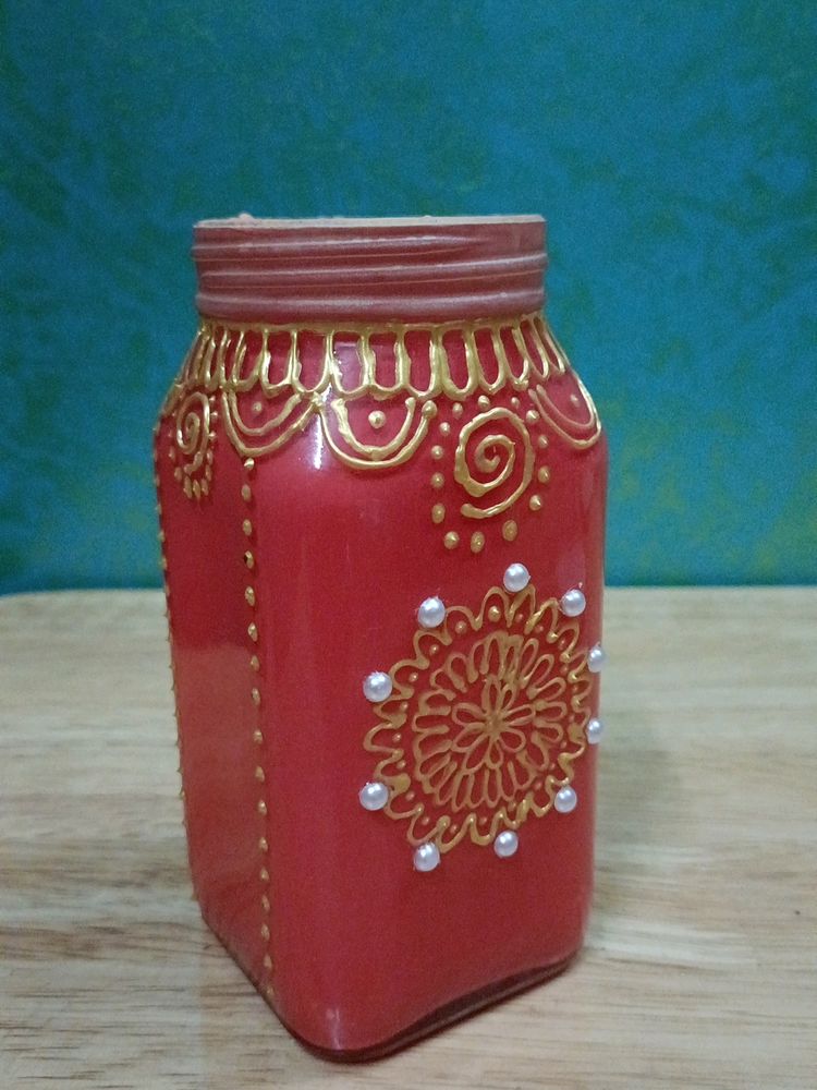 Beautiful Hand-painted And Decorated Moroccon Mason Jar