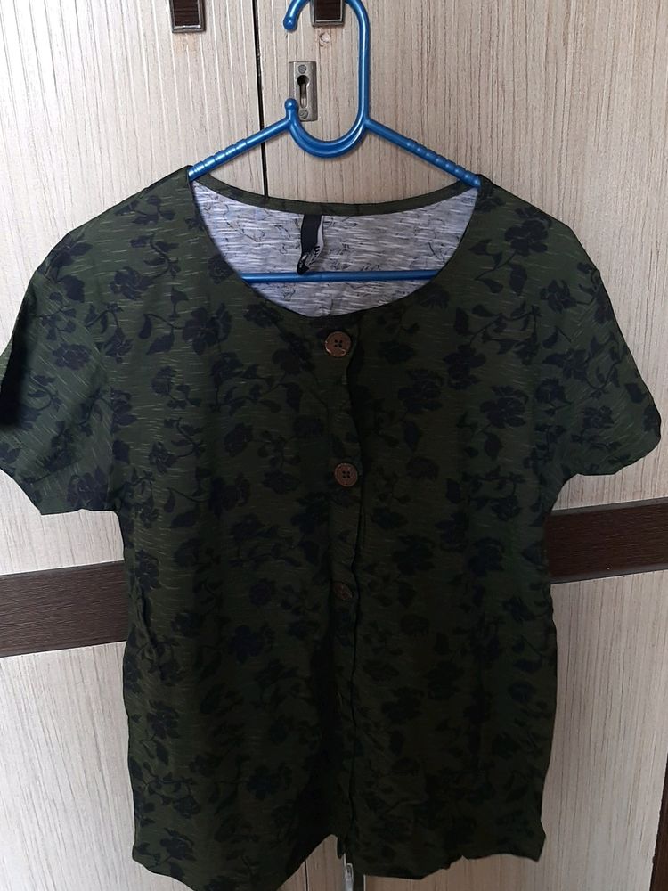 Olive Green Color Max Top