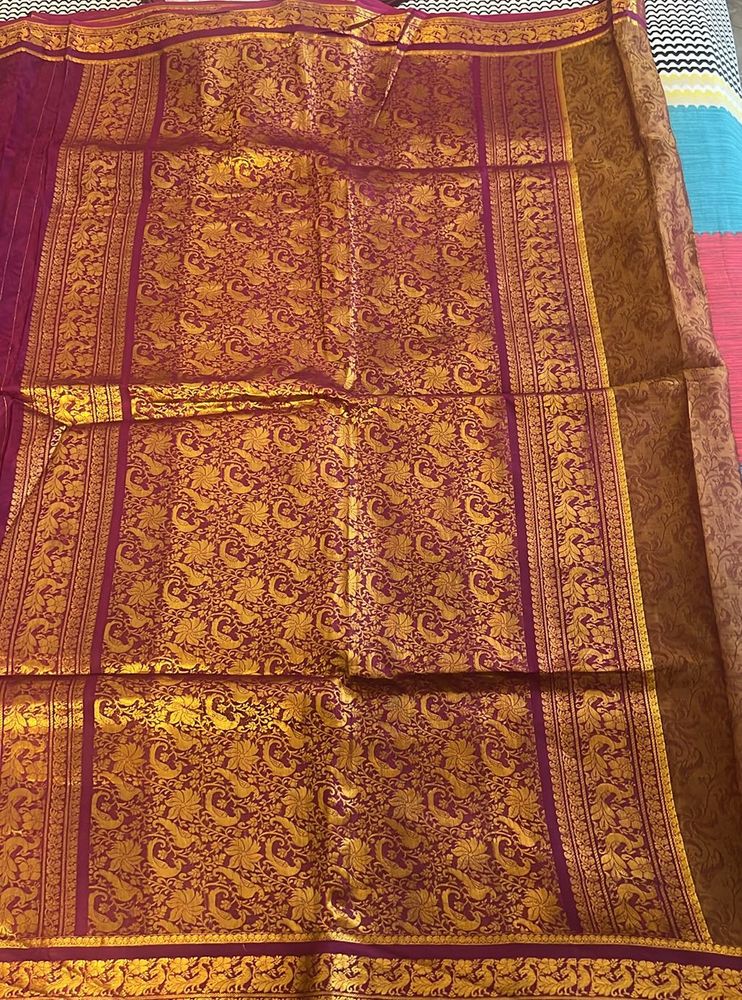 Vintage Mysore Silk Saree With Blouse Piece