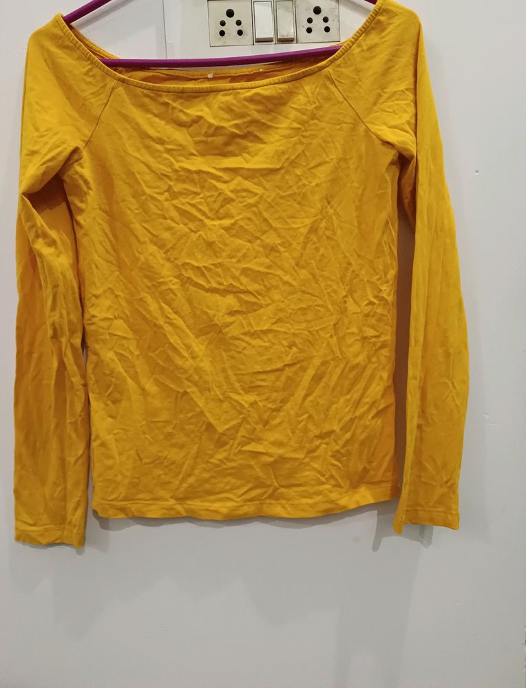 Mustard Colour T Shirt For Women's Wear