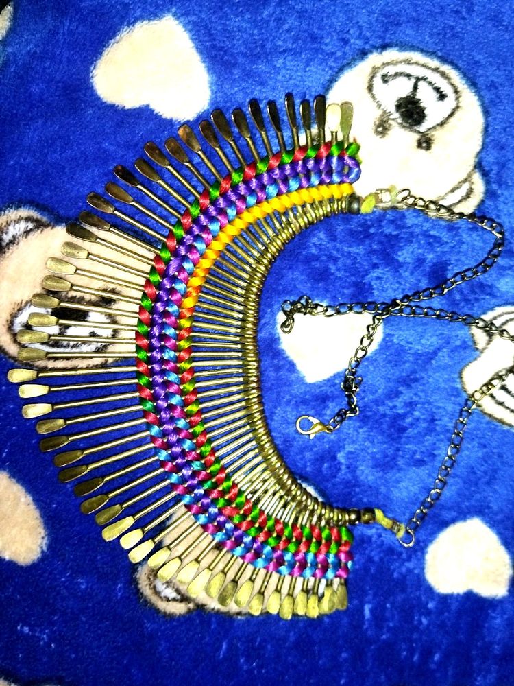 Goldern Malti Colour Necklace (Pahari)