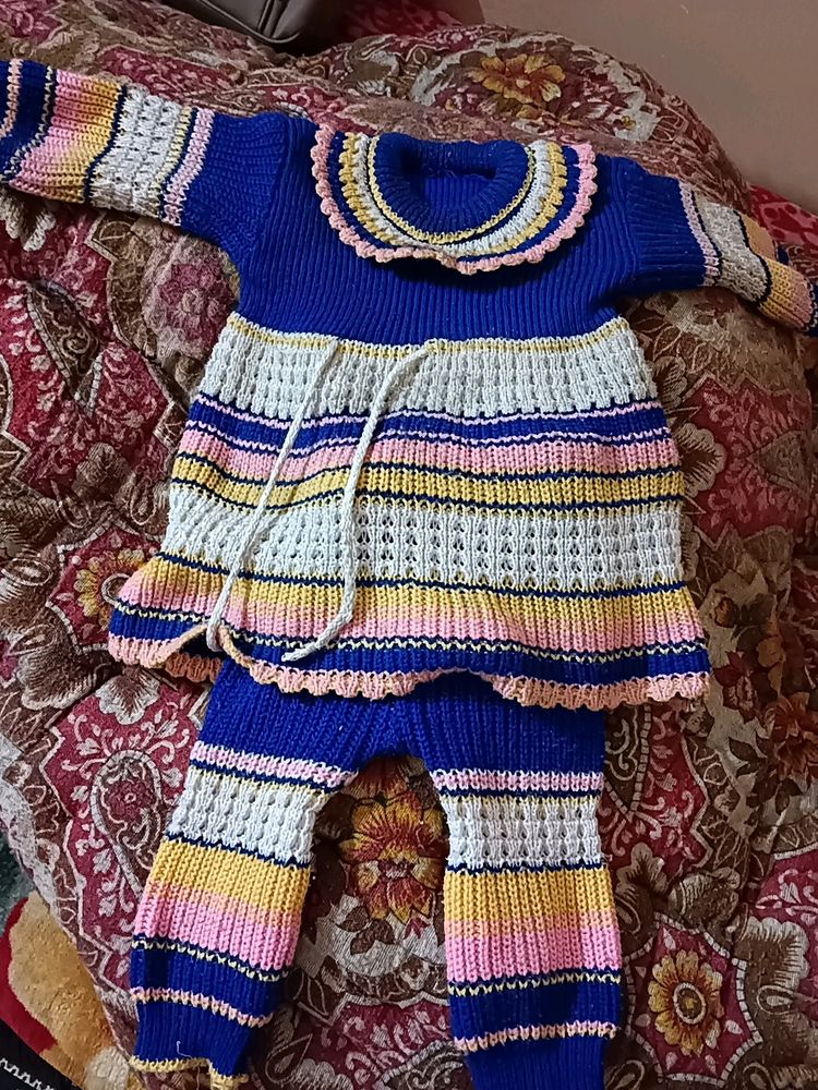 Woolen Co-ord Set For Baby Girl