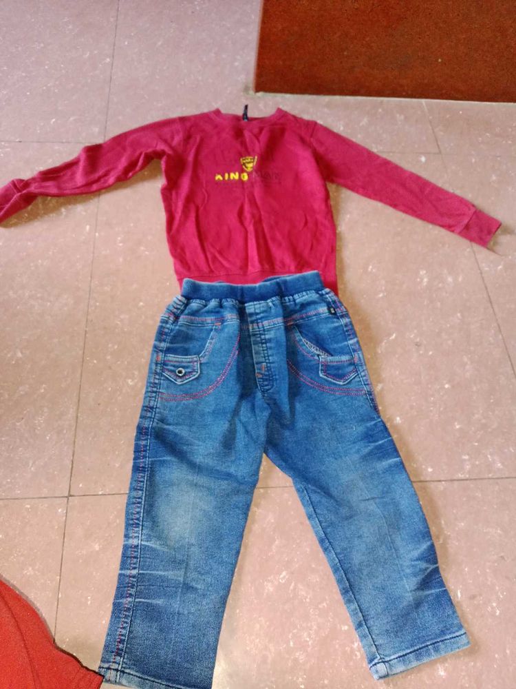 Boy Winter Wear Tshirt Jeans