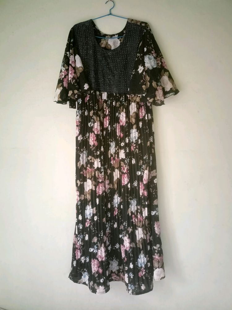 Black Floral Gown