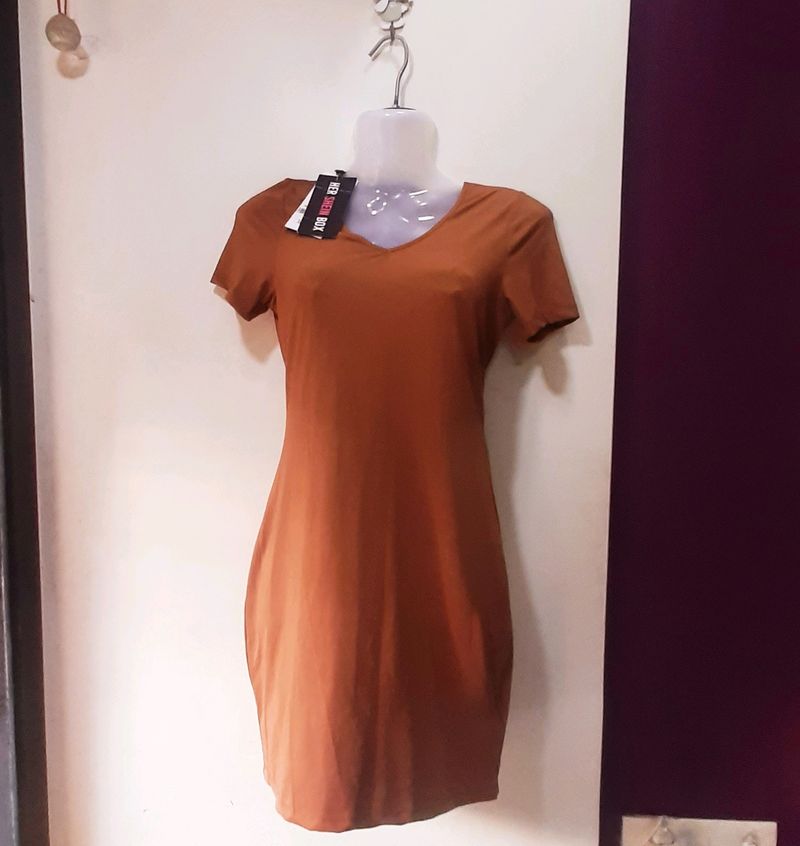 Sandstone Color Bodycon Dress