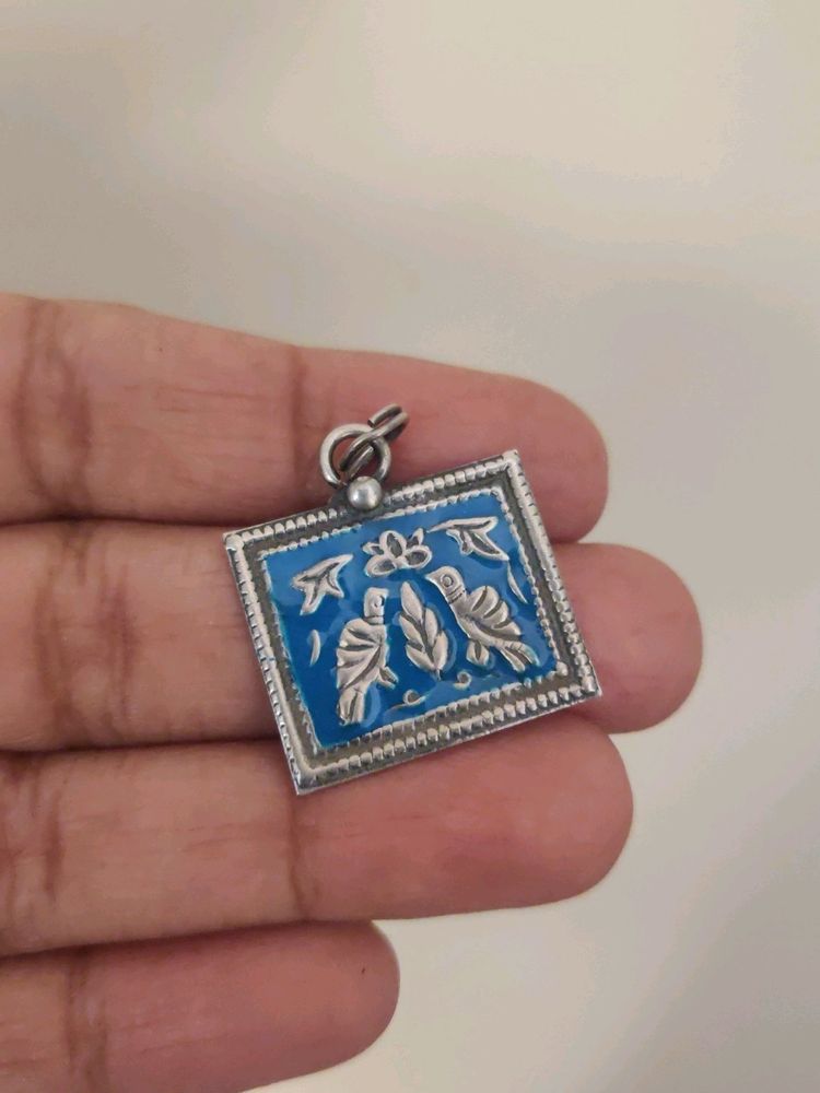 92.5 Silver Vintage Enamel Pendent