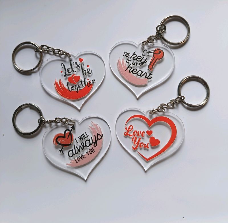 Heartshape Keychains Pack Of 4