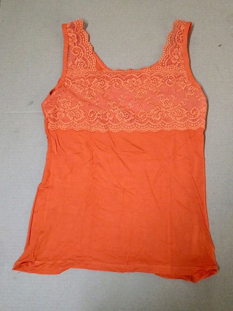 Fresh Orange Sleeveless Top Women