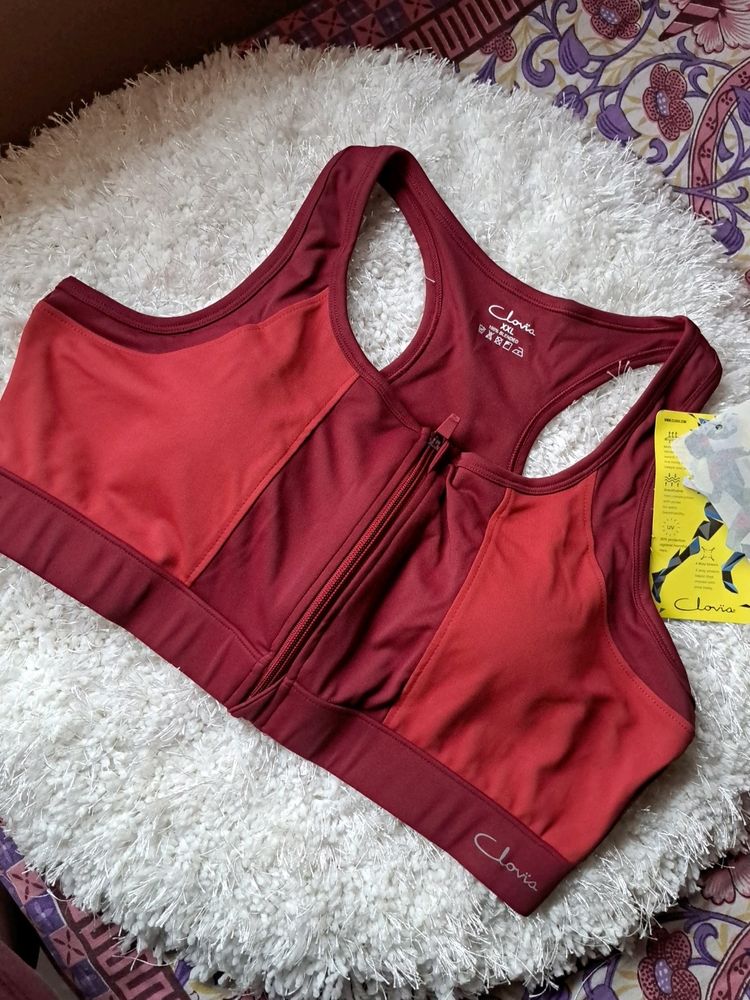 Maroon Clovia Active Bra