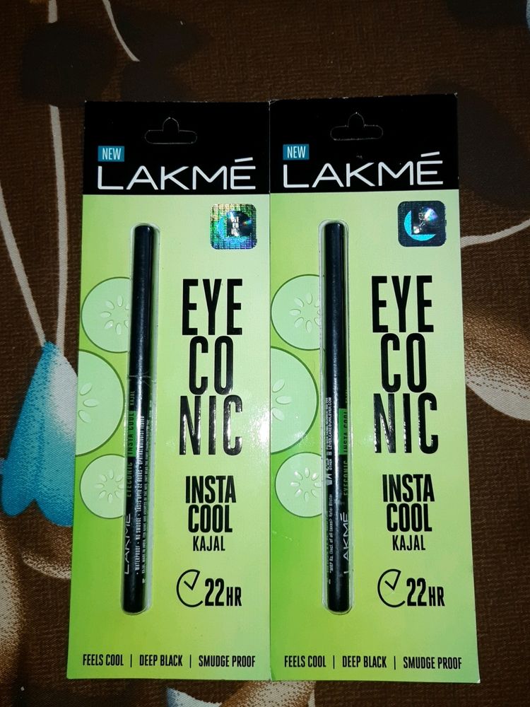 LAKME Eyeconic Insta Cool Kajal, Black (COMBO)