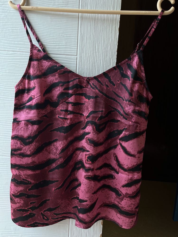 Zebra Printed Spaghetti Top