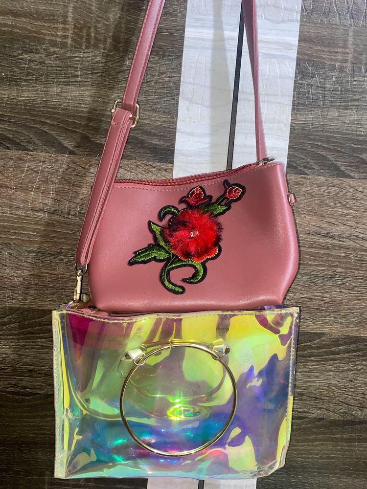 Holographic Pink Sling Bag💗