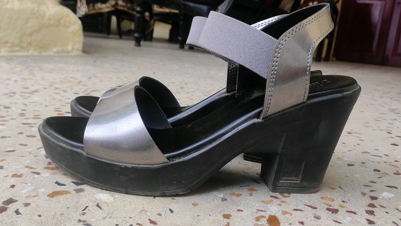 Black Silver Heels