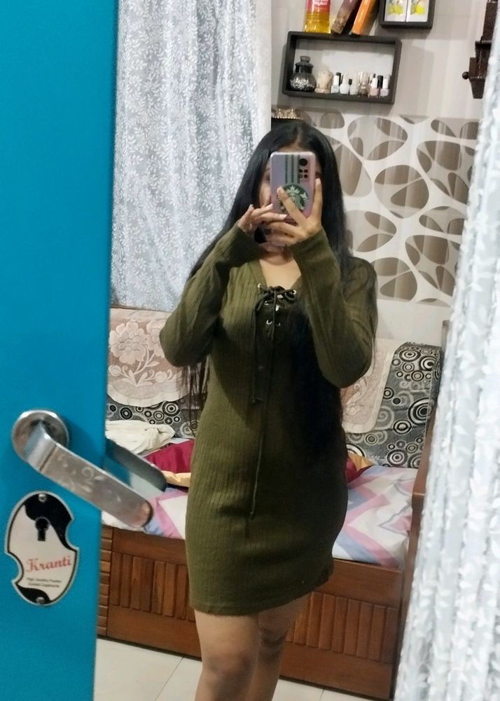 Bodycon Olive Green Dress