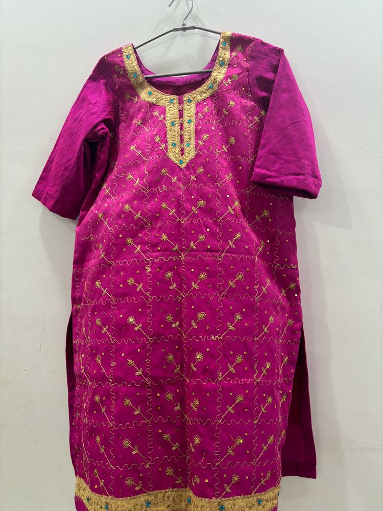 Magenta Stitched Suit with Lining never Used