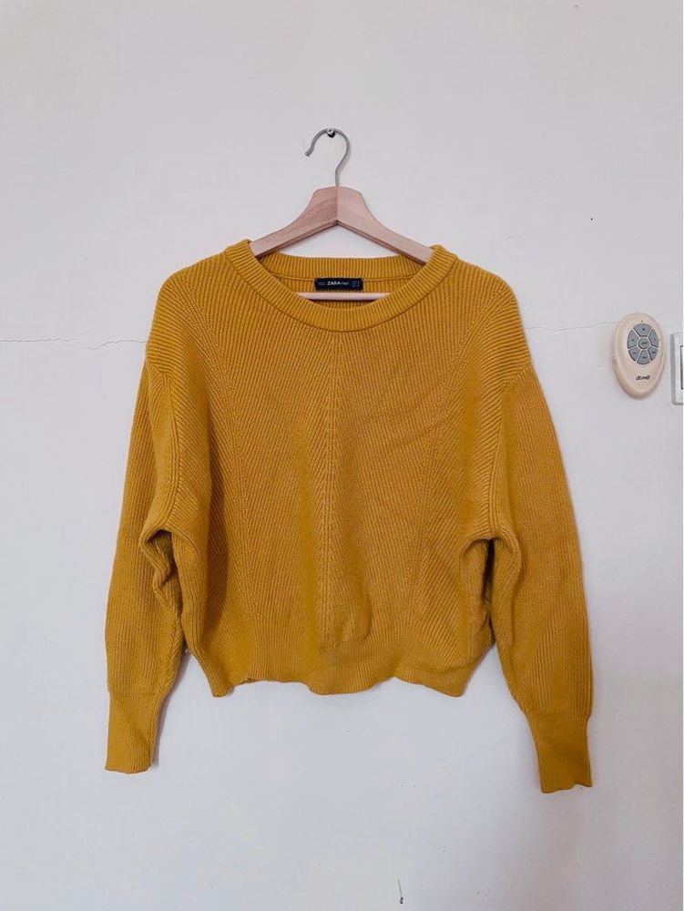 Original Zara Crop Yellow Sweater