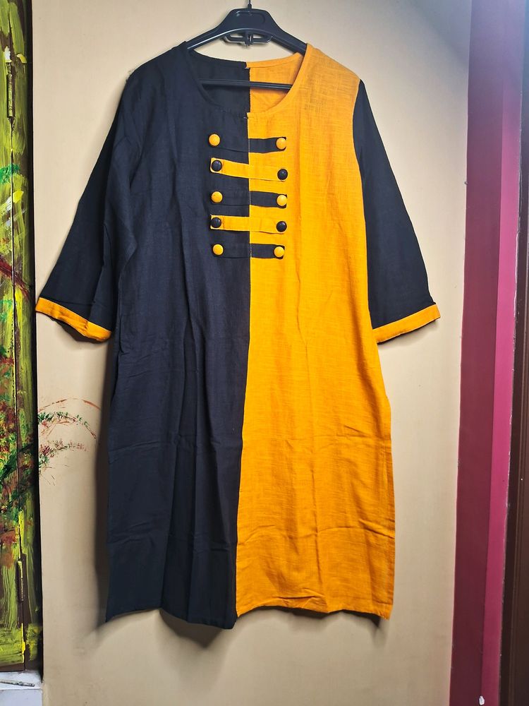 Colour block Straight Kurti