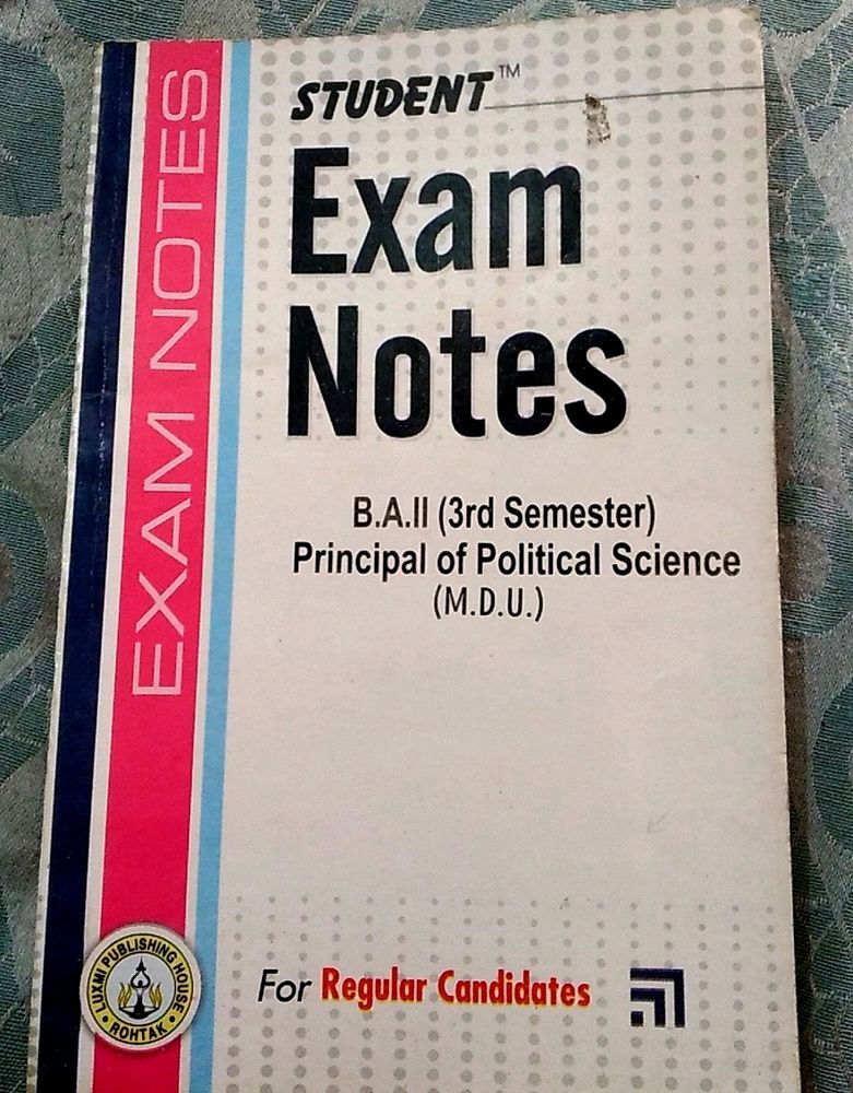 B.a 2 Exam Notes (3rd Sem) Political Science M.D.U