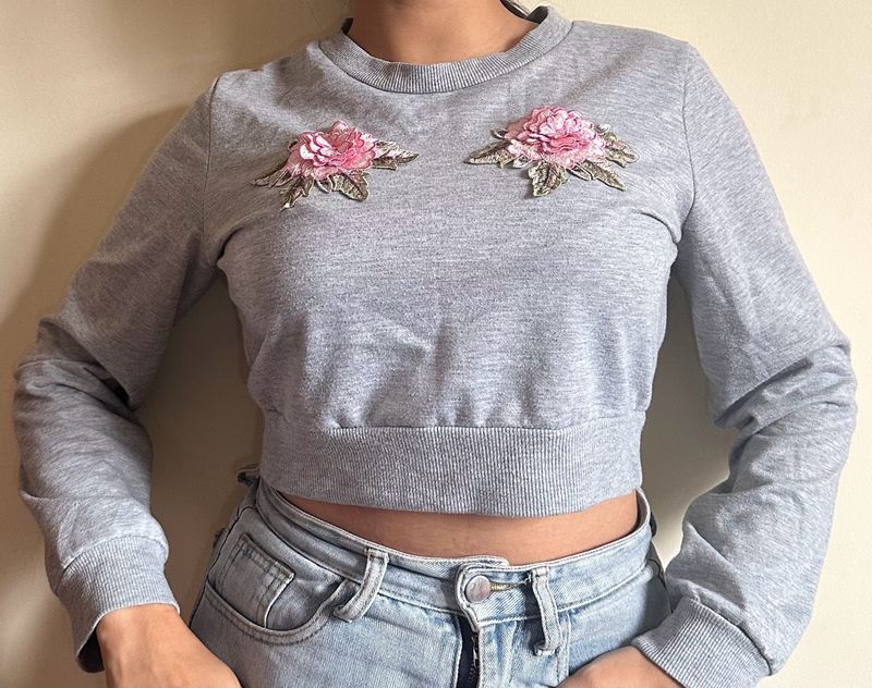 Grey Crop Top