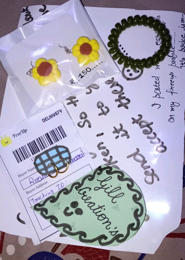 Sunflower Earrings With Free Gifts