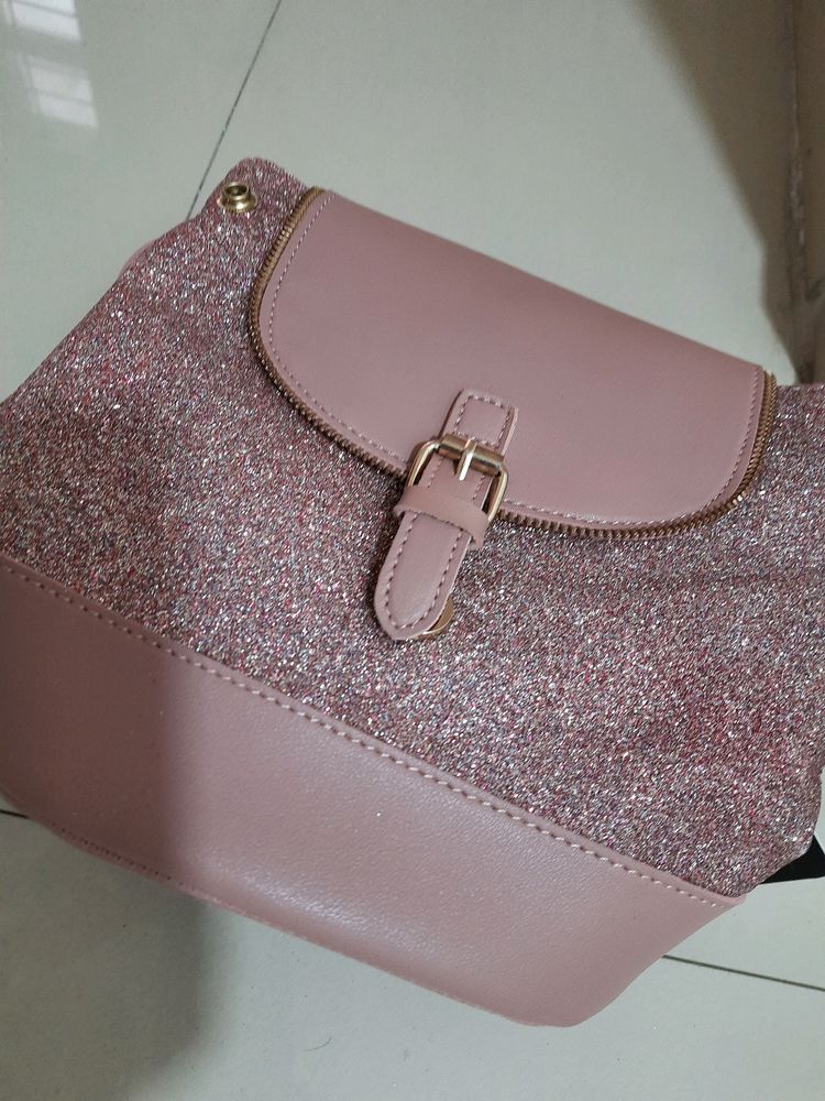 Sling Back Bag People Pink Shimmery