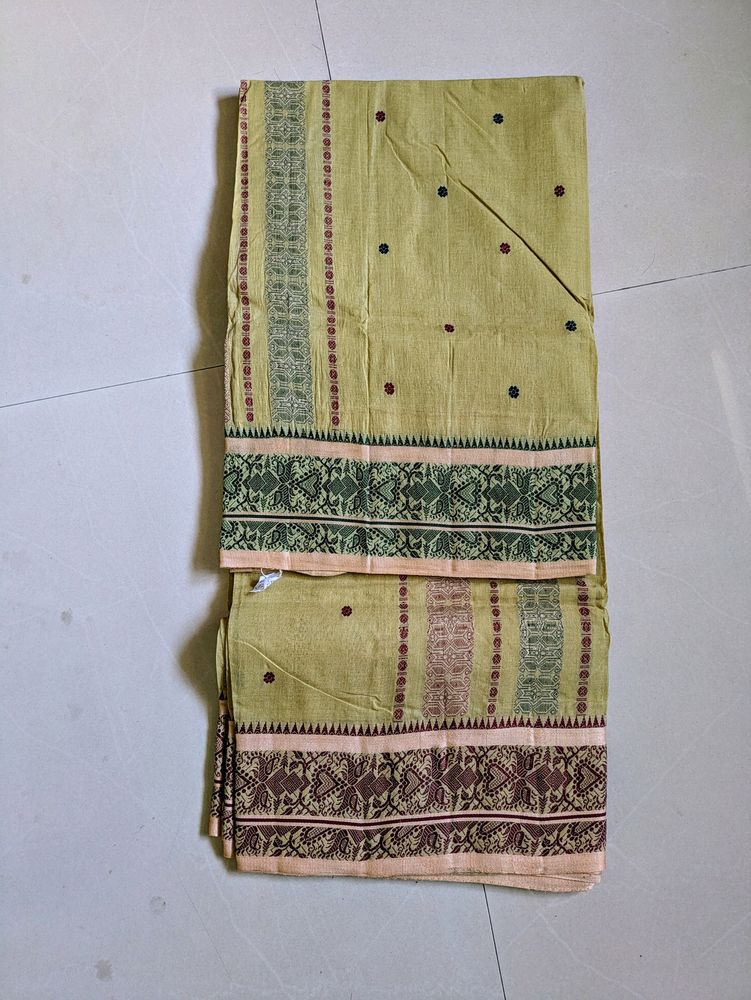 Beige Pure Cotton Saree