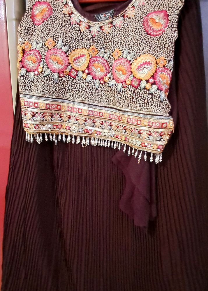 NEW Beautiful DARK COFFE BROWN partwear lehenga