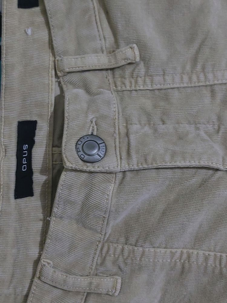 Opus Corduroy Beige Trouser