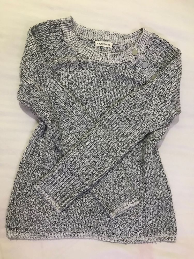 Grey With Silver Shimmers Pullover Fits S/M