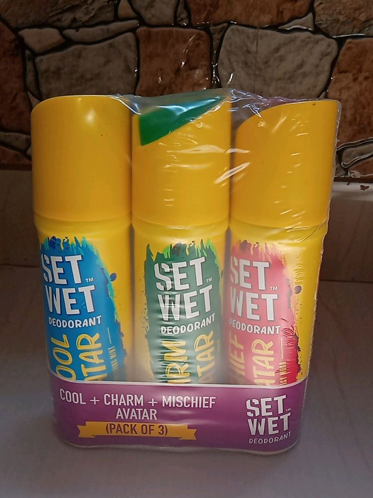 SET WET DEODRANT COMBO 3 IN 1 ONE PACK