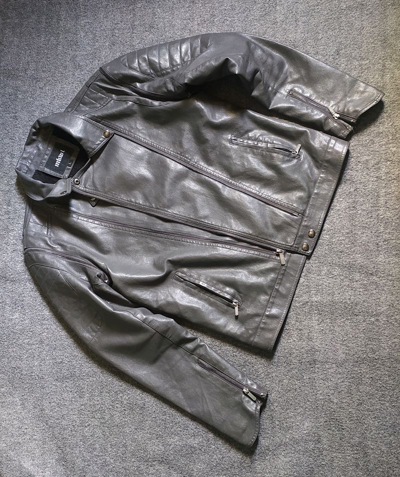 How Much Can U Offer Best Pure  Grey Leather Jacke