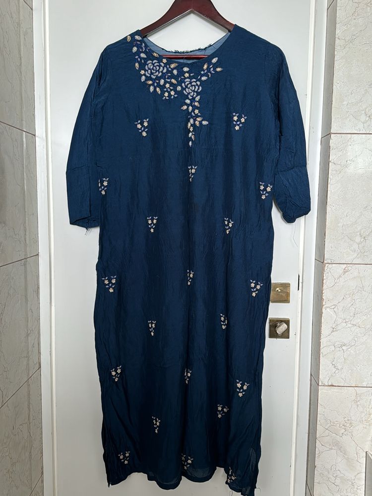 Navy Zardosi Embroidery Kurta 46