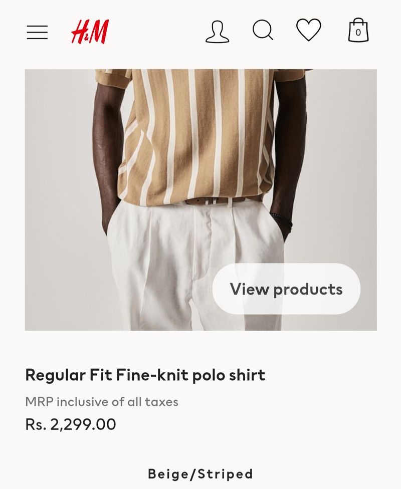 H&M Regular Fit Premium Fine Knit Polo Shirt.