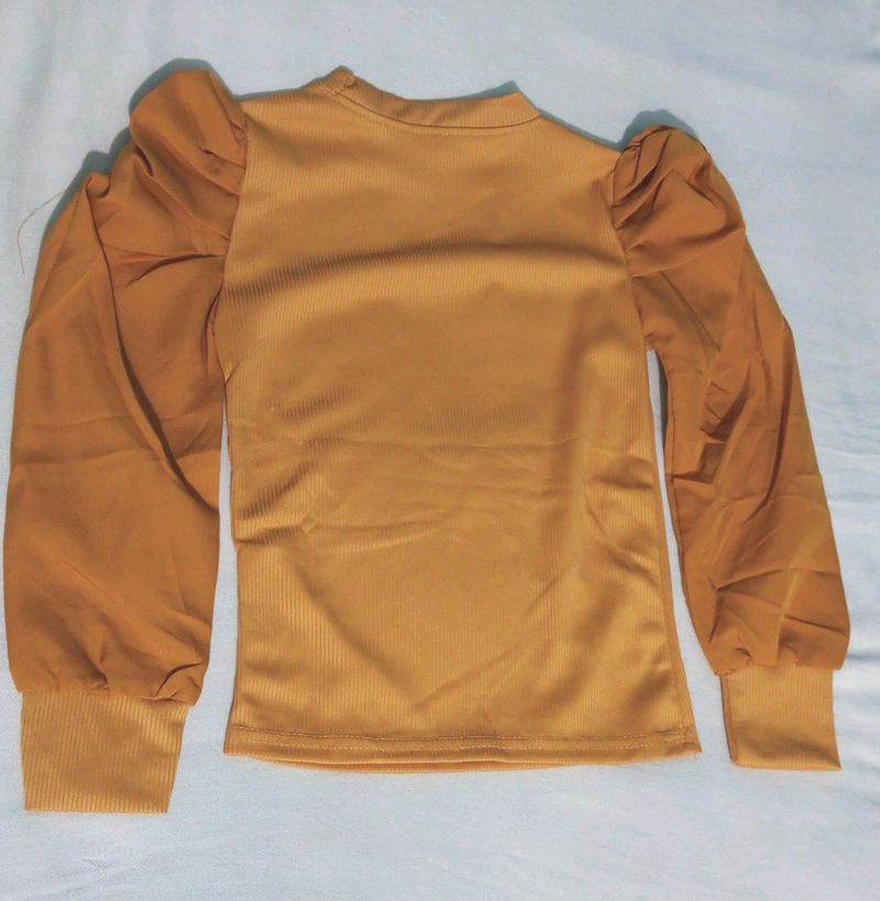 Mustard Top For Baby Girls (Size 4-6 Years)