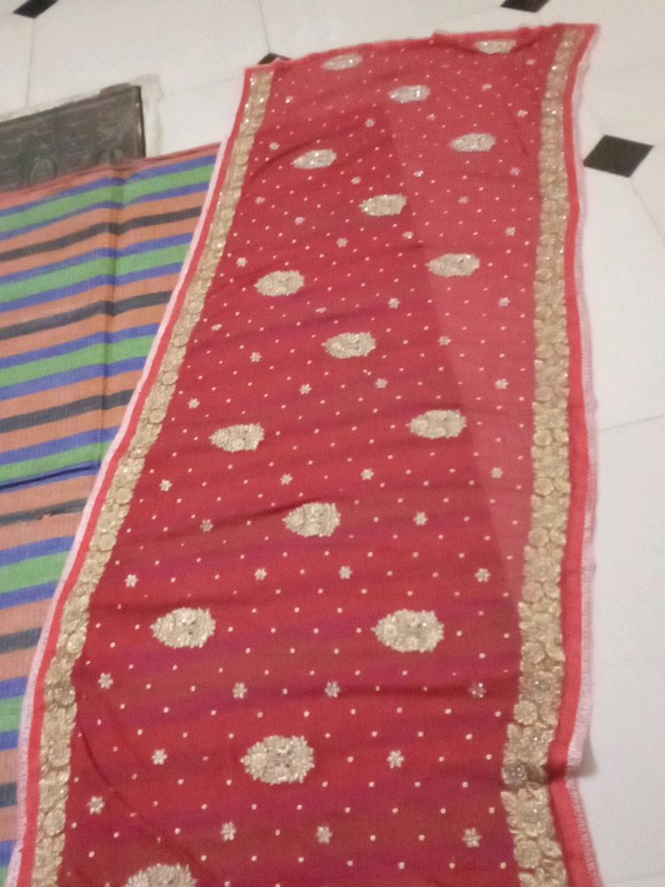 beautiful red color dupatta