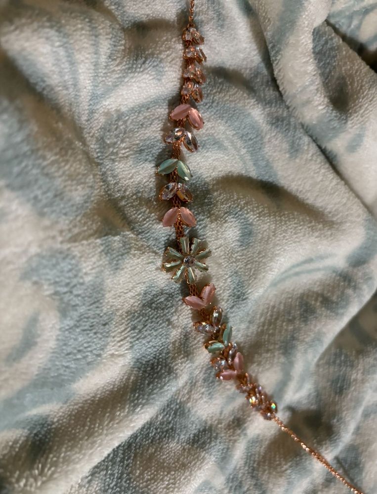 Rose Gold Chain With Glass Stones