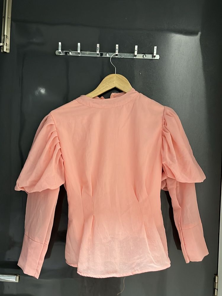 Pink Ballon Sleeved Top